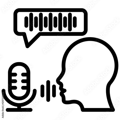 Voice Recognition Outline Icon