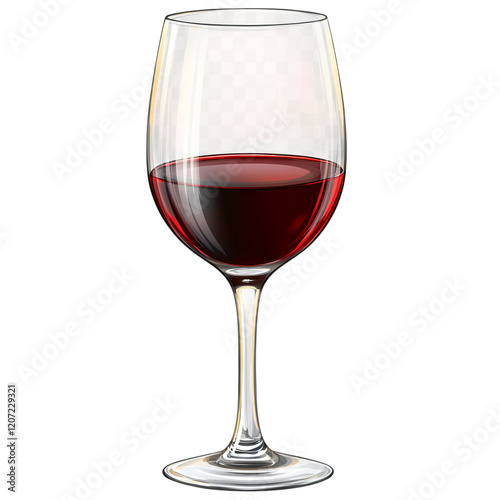 glass of red wine isolated on transparent background