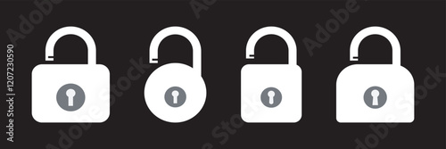Lock icon collection. Padlock icons. Locked and unlocked icons. Security symbols