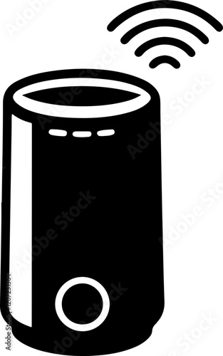 Wireless speaker vector silhouette white background