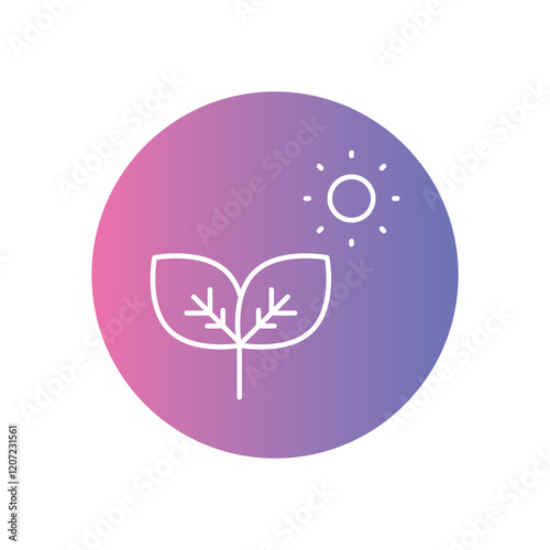Naturopathy Leaf & Sun vector icon stock illustration
