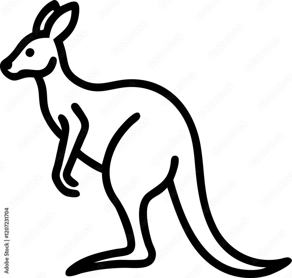Obraz premium kangaroo silhouette vector