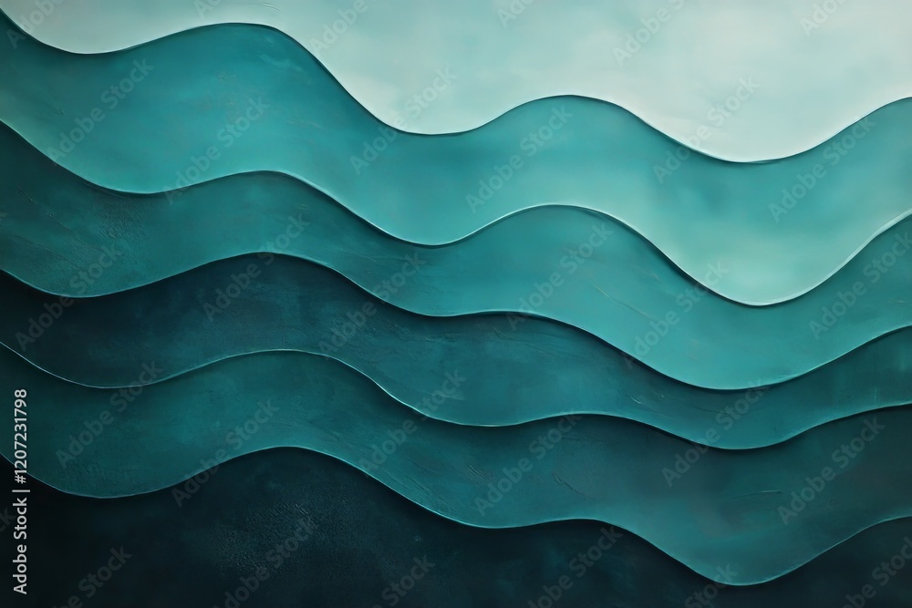 Fototapeta premium Abstract Teal Wave Pattern Artistic Design