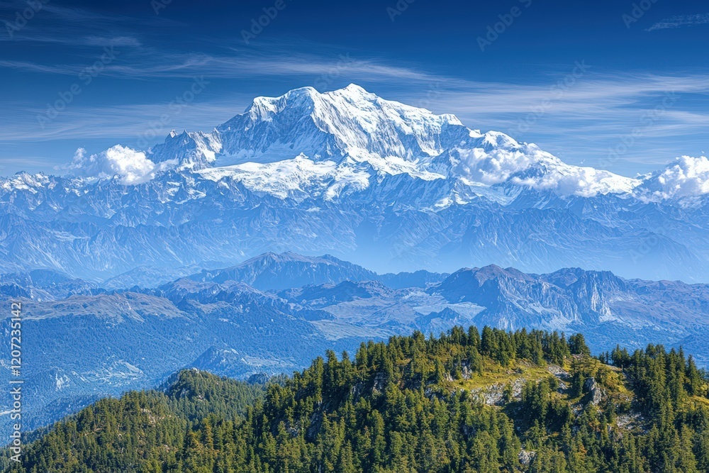 The amazing glaciers in the Swiss Alps - aerial view by drone. Beautiful simple AI generated image