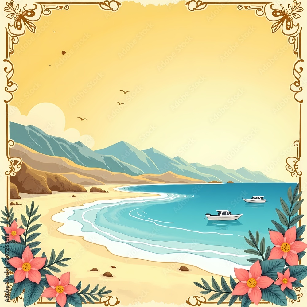 Obraz premium postcard with landscape