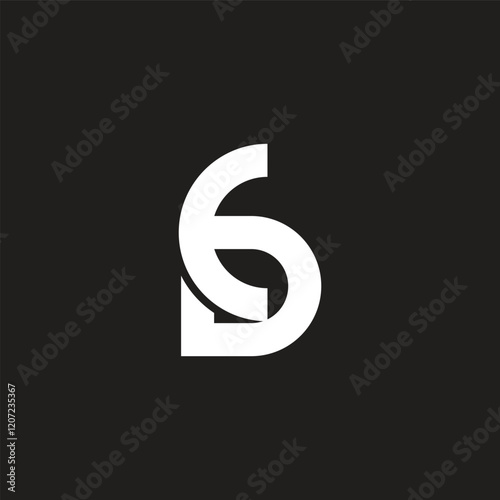 letters bcd simple linked line geometric logo vector photo