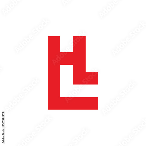 letter hl simple stripe geometric lines logo vector photo