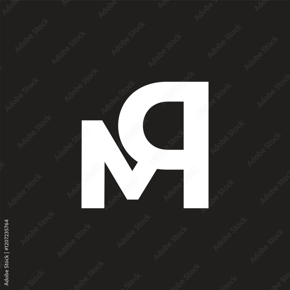 letters mq simple geometric linked font logo vector letters mq simple geometric linked font logo vector