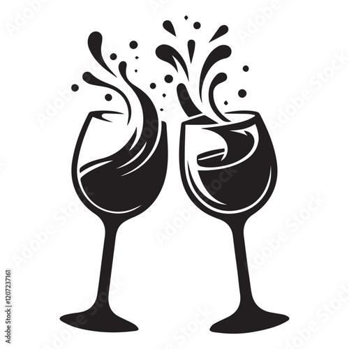 Wine Glass Silhouette Vector illustration
