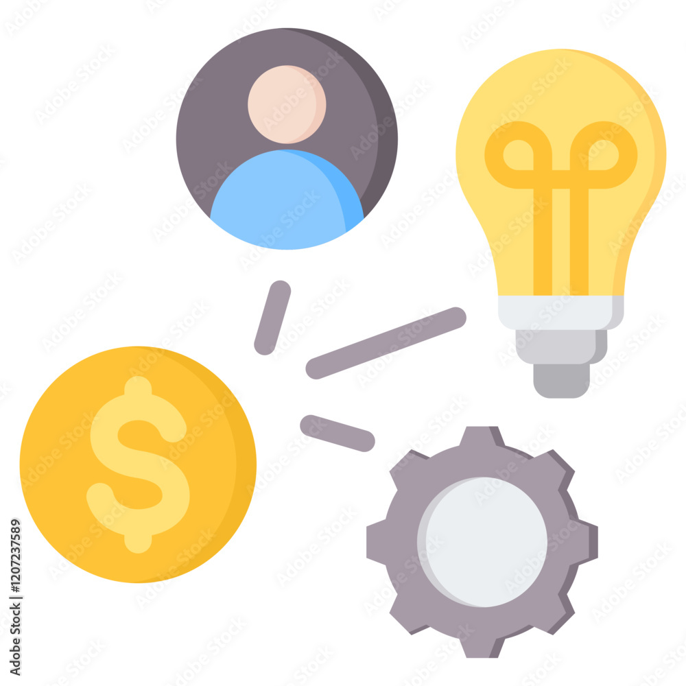 Business Model Flat Icon Business Model Flat Icon