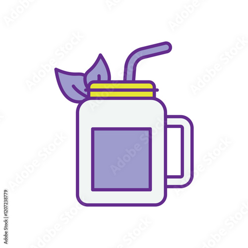 Detox Smoothie vector icon stock illustration