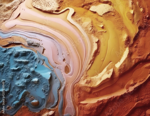 Textured Abstract Surface With Vibrant Colors in a Flowing Organic Pattern. Fluid background