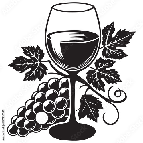 Wine Glass Silhouette Vector illustration
