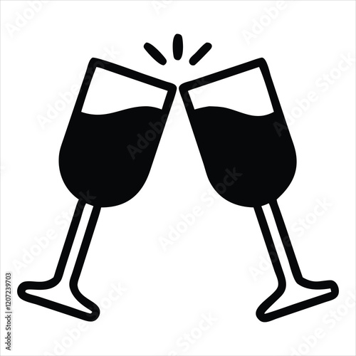 Wine Glass Silhouette Vector illustration
