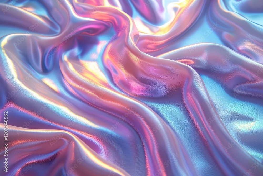 Obraz premium Iridescent Fabric Draped in Soft Pastel Hues