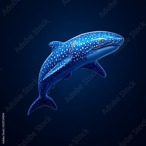 Oceanic Blue Whale Shark: A Vibrant, Artistic Depiction photo