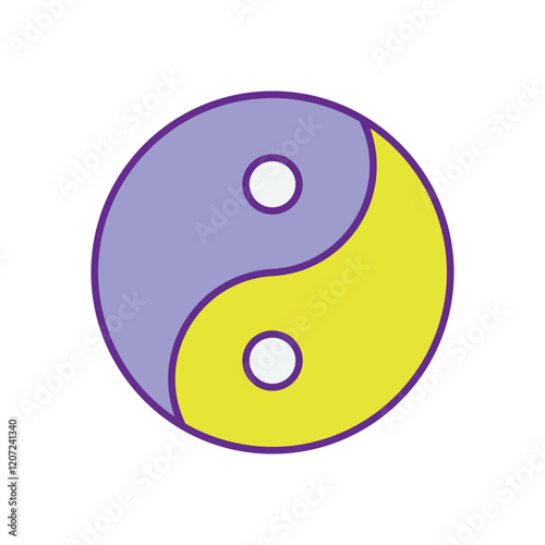 Ying Yang vector icon stock illustration