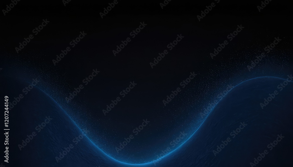 Fototapeta premium Blue velvety abstract wavy background on dark background 8