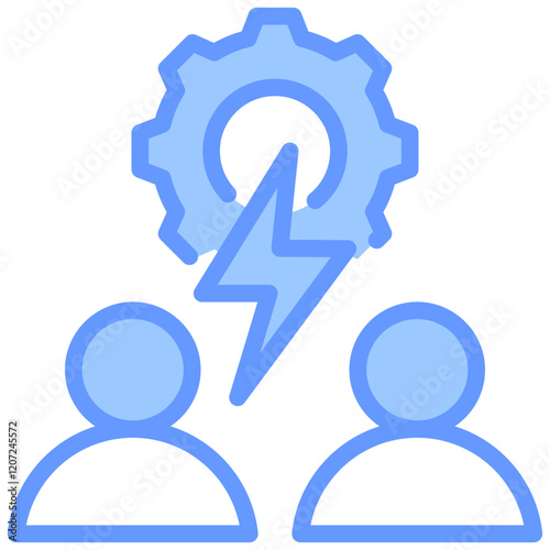 Conflict Management Blue Icon