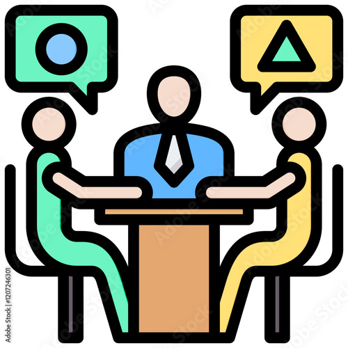 Discussion Outline Color Icon