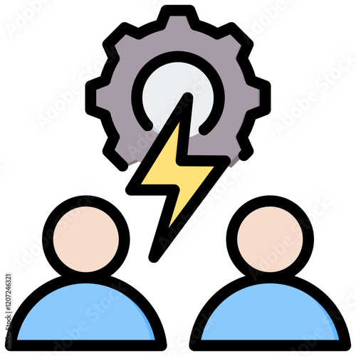 Conflict Management Outline Color Icon