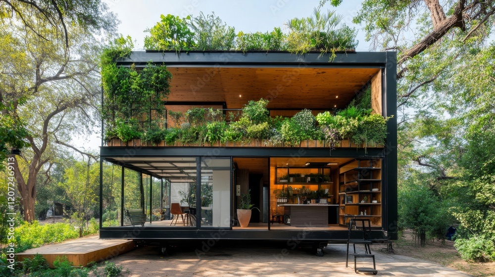 Modern Two-Story Green House with Sustainable Design Modern Two-Story Green House with Sustainable Design