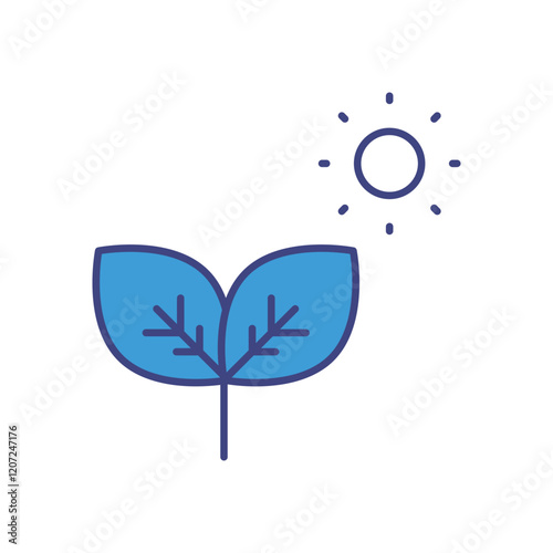 Naturopathy Leaf & Sun vector icon stock illustration
