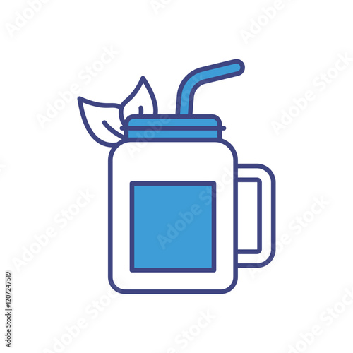 Detox Smoothie vector icon stock illustration