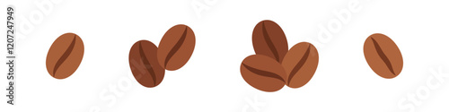 Coffee icon. Coffee bean vector set. Coffee bean sign. Isolated caffeine icon.