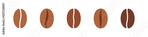 Coffee icon. Coffee bean vector set. Coffee bean sign. Isolated caffeine icon.