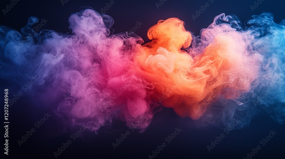 Fototapeta premium Abstract Pink and Orange Smoke Clouds
