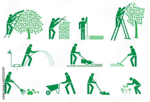 Gartenarbeit, pictogram, concept illustration..eps