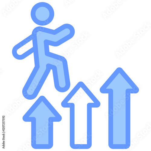 Personal Growth Blue Icon