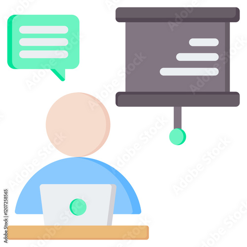 On The Job Training Flat Icon