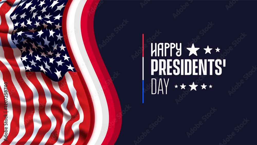 Naklejka premium Happy Presidents Day card, Background, poster Vector illustration.