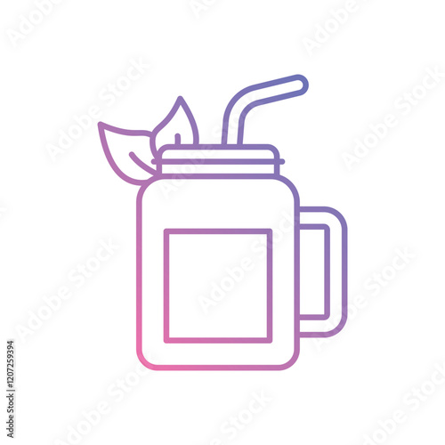 Detox Smoothie vector icon stock illustration