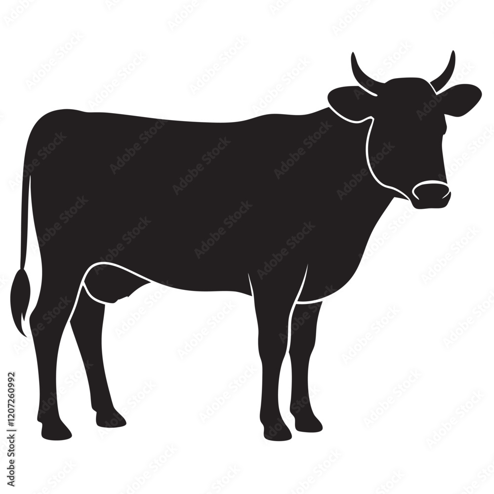 Cow silhouette icon. Cow black silhouette icon Cow silhouette icon. Cow black silhouette icon