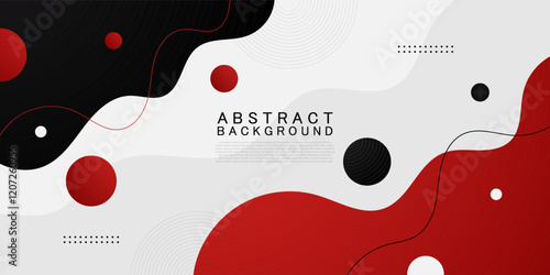 Modern abstract banner background with red and black wave fluid pattern on white background color. Creative background design horizontal design. Eps10 vector