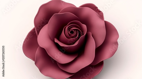 Rose is shown in a close up, with its petals and stem visible. The rose is a deep shade of pink, and it is a real rose, not a fake one