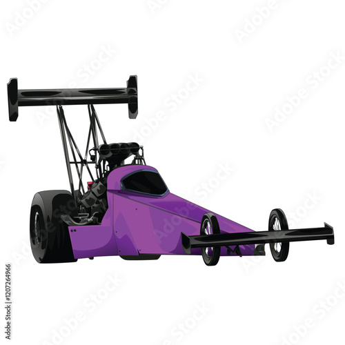Outline purple racing car, isolated on a black background, for t-shirt design, print, and for business, purposes.