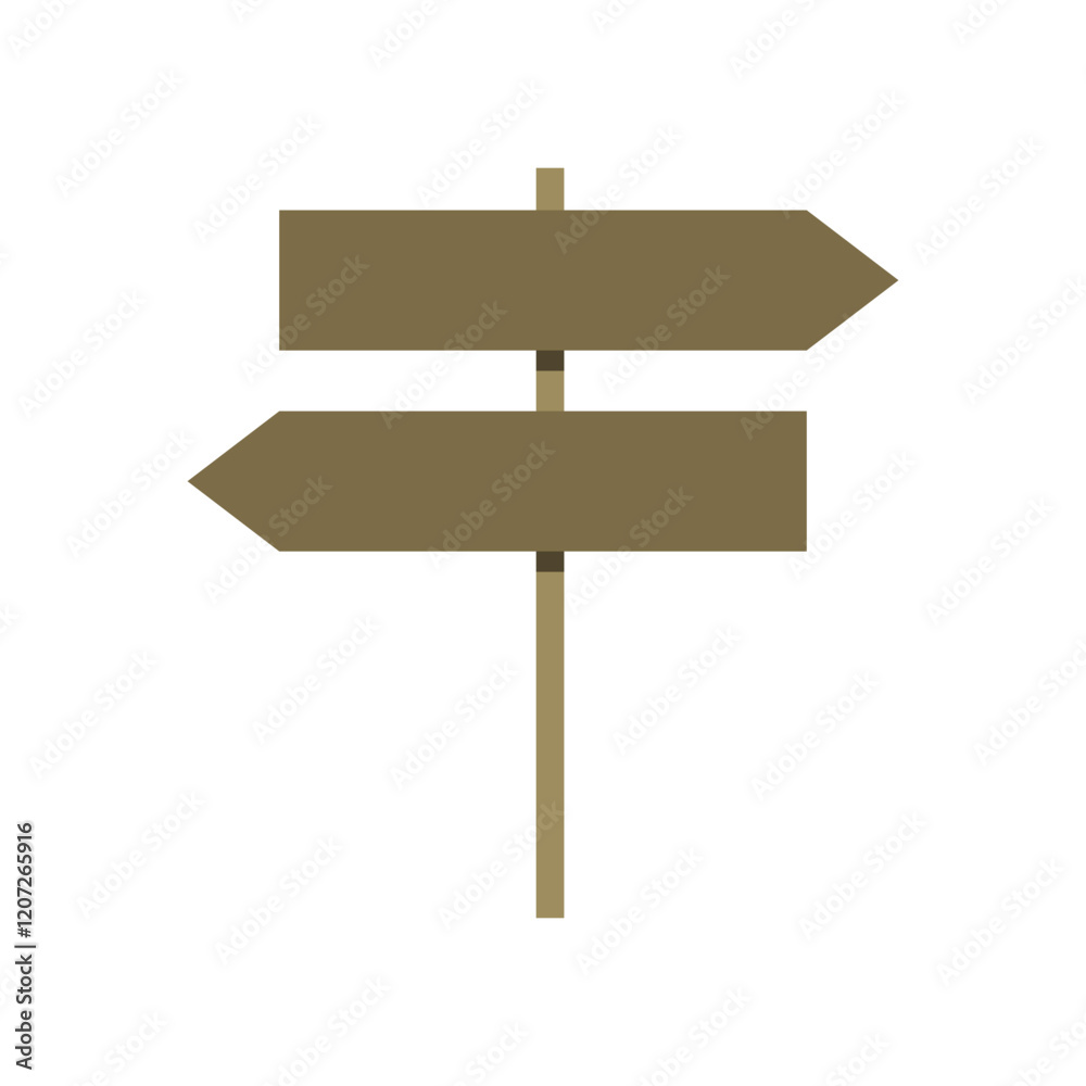 Vector of a minimalist wooden signboard with two empty arrows pointing in opposite directions. Vector of a minimalist wooden signboard with two empty arrows pointing in opposite directions.