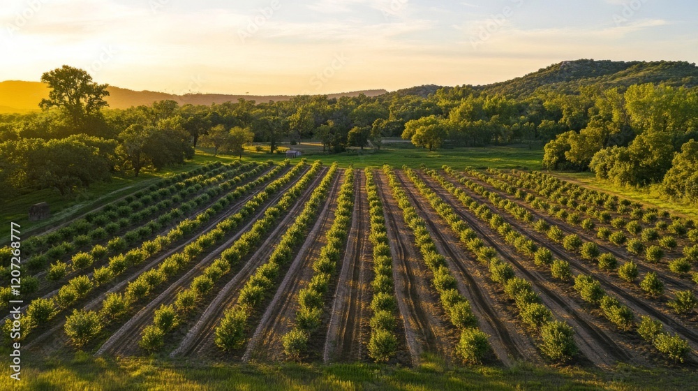 Serene Vineyard Landscape at Sunset Serene Vineyard Landscape at Sunset