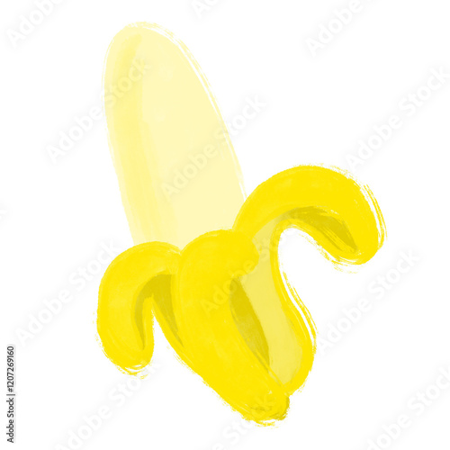 yellow banana peel fruit watercolor painting isolated on white background clipart png transparent digital sticker photo