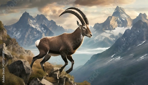 mountain goats in the mountains