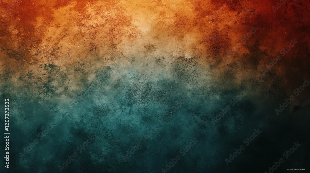 Fototapeta premium Abstract Textured Background With Orange And Teal Hues