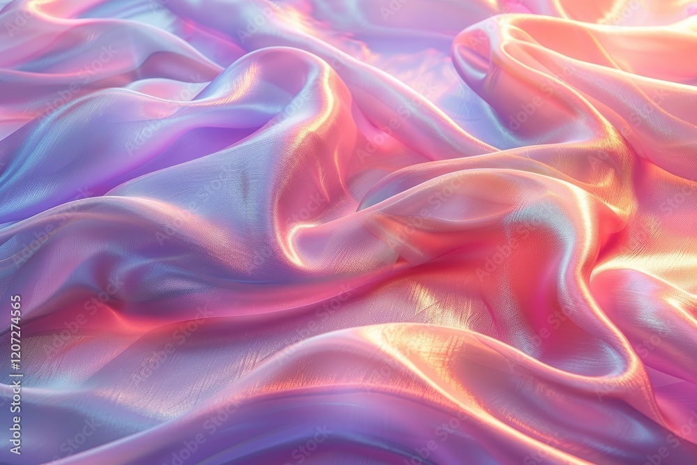 Obraz premium Iridescent Silk Fabric Draped in Soft Pastel Hues