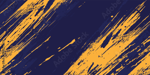 Abstract yellow-blue frame on a dark background. Sporty design in grunge style. Illustration for sports, athletics, training, workout, etc. eps 10