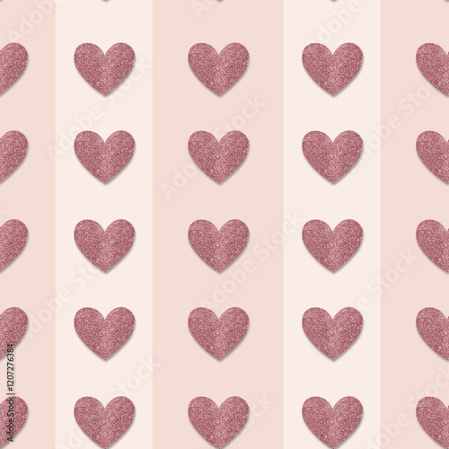 Minimalist Glittering Heart Seamless Pattern
