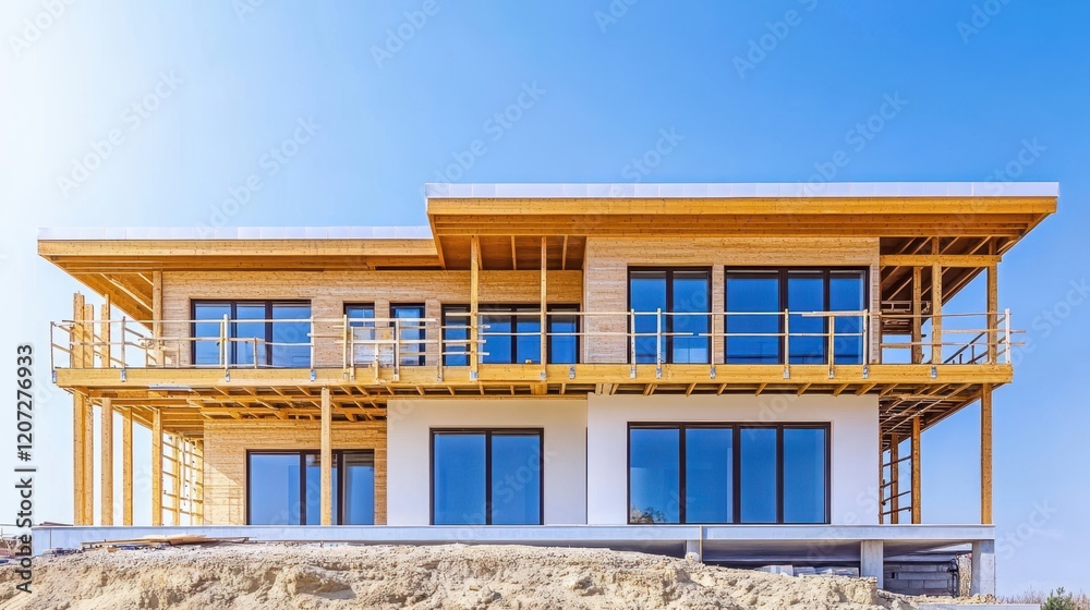 A charming house perched on a serene hill, adorned with elegant balconies that invite breathtaking views of the surrounding landscape. A charming house perched on a serene hill, adorned with elegant balconies that invite breathtaking views of the surrounding landscape.