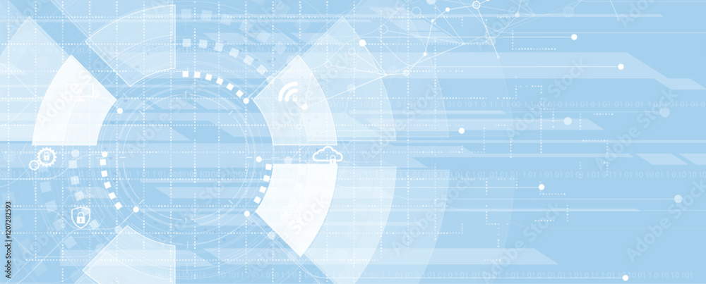 Abstract glowing technology and network concept